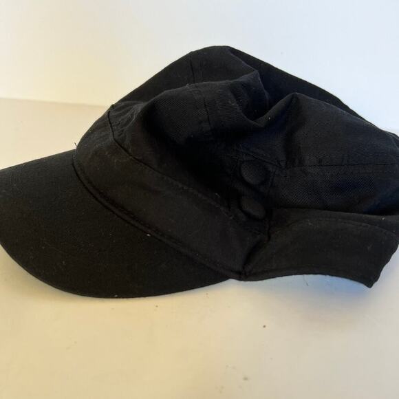Ladies black Hat with brim & elastic in back for good fit - Picture 2 of 7